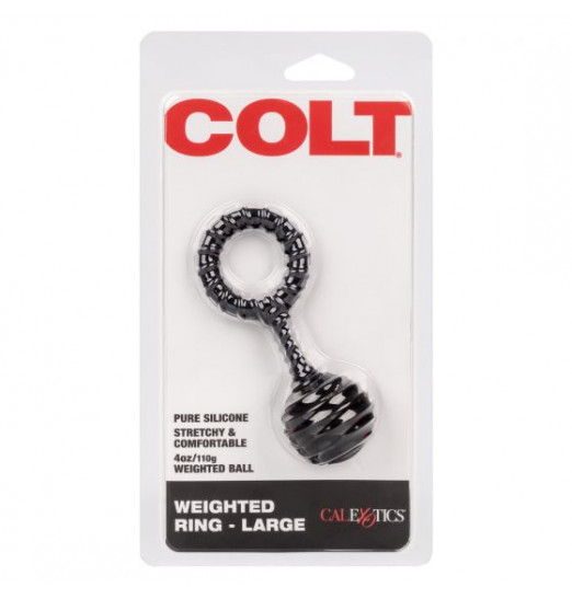 Черное эрекционное кольцо с утяжелителем Weighted Ring Large