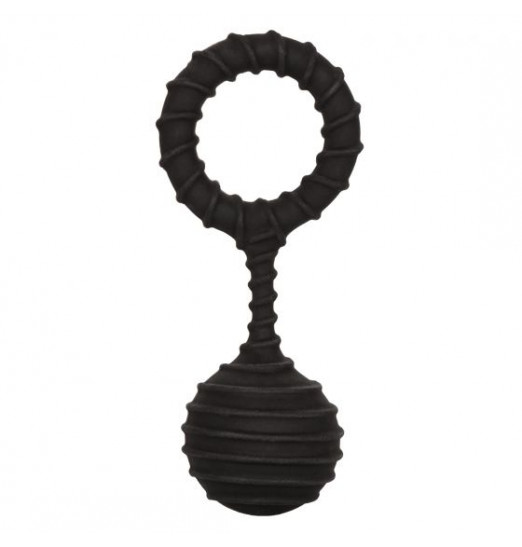 Черное эрекционное кольцо с утяжелителем Weighted Ring Large