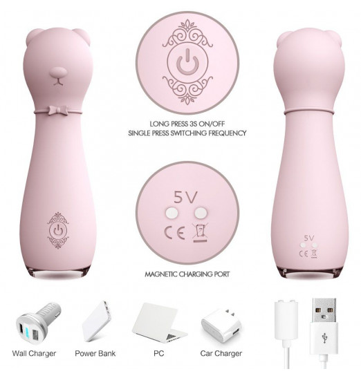 Нежно-розовый вибромассажер BONNE Нежно-розовый вибромассажер BONNE