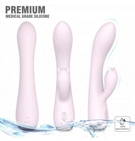 Нежно-розовый вибромассажер FANNY с клиторальным отростком - 20,6 см. Нежно-розовый вибромассажер FANNY с клиторальным отростком - 20,6 см.