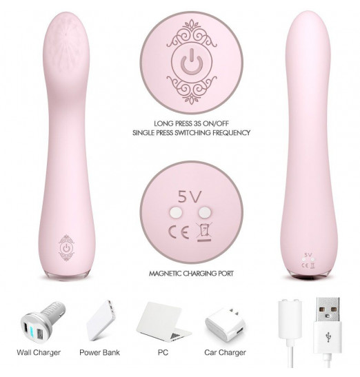 Нежно-розовый вибратор LISA с рельефной головкой - 19,3 см. Нежно-розовый вибратор LISA с рельефной головкой - 19,3 см.