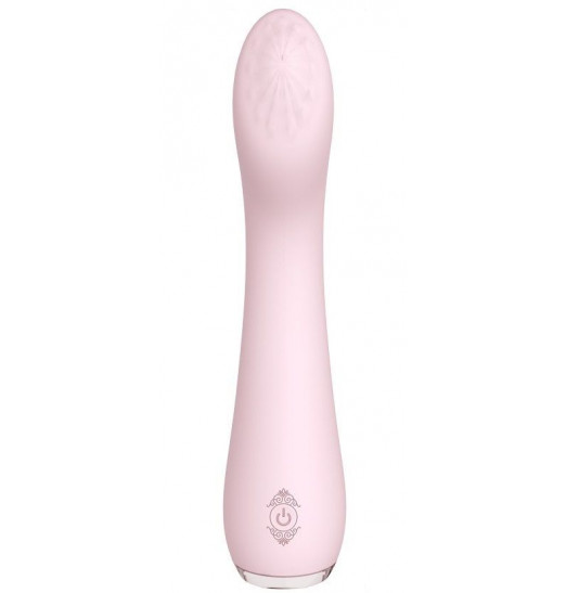 Нежно-розовый вибратор LISA с рельефной головкой - 19,3 см.