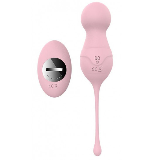 Нежно-розовые вагинальные шарики VAVA с пультом ДУ