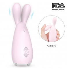 Нежно-розовый вибромассажёр REBA с ушками