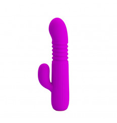 Лиловый фрикционный вибратор Leopold - 15,5 см.