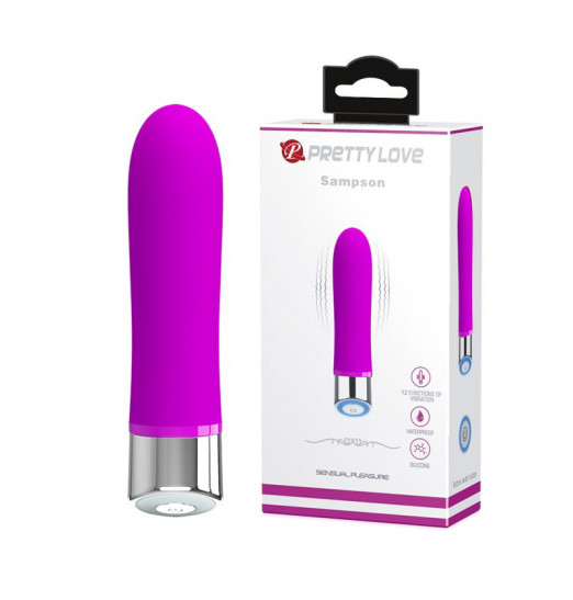 Лиловый мини-вибратор Sampson - 12,4 см.