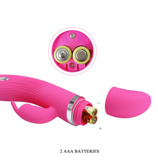 Розовый вибратор Ingram с электростимуляцией - 19,2 см.