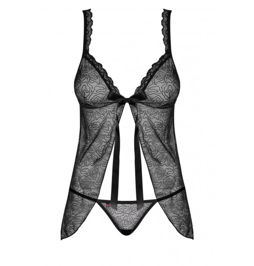 Полупрозрачный беби-долл с атласным бантиком Полупрозрачный беби-долл с атласным бантиком