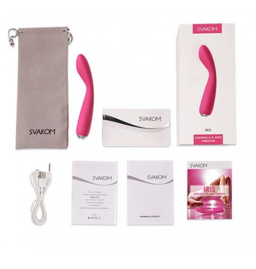 Ярко-розовый G-стимулятор IRIS Clitoral   G-spot Vibrator - 18 см.