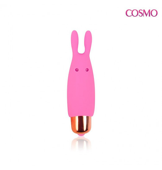 Маленький розовый силиконовый вибромассажер - 7,3 см.