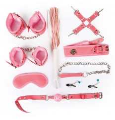 Большой набор БДСМ-аксессуаров кораллового цвета