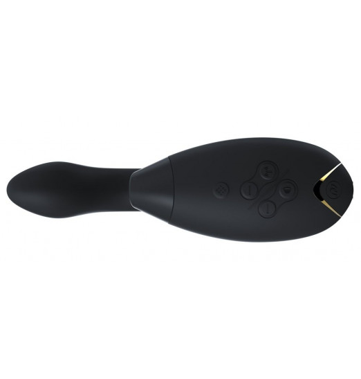 Чёрный стимулятор Womanizer DUO с вагинальным отростком