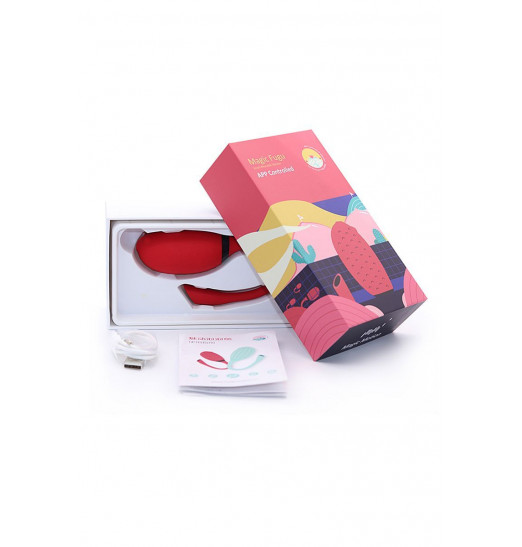 Красное виброяйцо в форме рыбки MAGIC FUGU