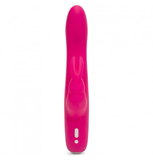 Розовый перезаряжаемый вибратор Rabbit Slimline Curve Rechargeable - 24 см.