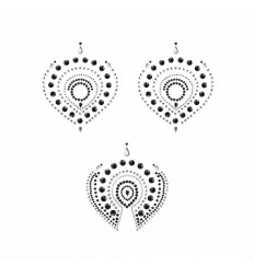 Черно-серые наклейки на грудь и зону бикини FLAMBOYANT