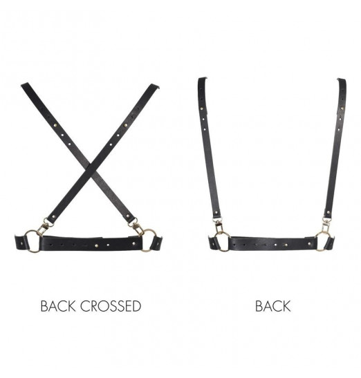 Чёрная упряжь с крестом на спинке MAZE X HARNESS