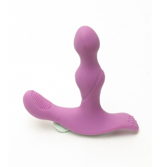 Сиреневый вибромассажер простаты с двумя моторами