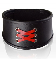 Широкий ошейник с декоративной красной шнуровкой Широкий ошейник с декоративной красной шнуровкой