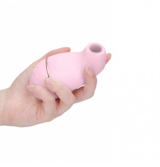 Розовый клиторальный вакуум-волновой массажер Irresistible Kissable