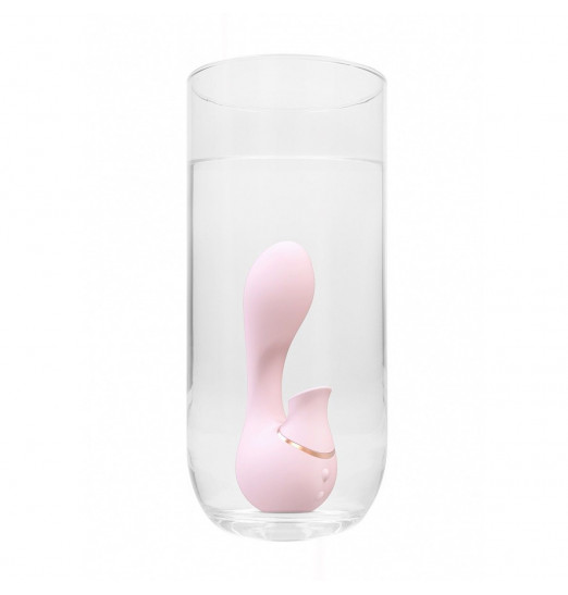 Розовый вакуум-волновой массажер с двойной стимуляцией Irresistible Mythical