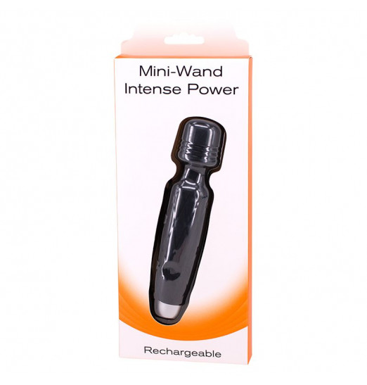 Черный мини-вибромассажер MINI WAND INTENSE POWER - 13,5 см.