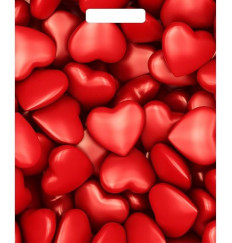 Полиэтиленовый пакет  Сердечки  - 40 х 31 см.