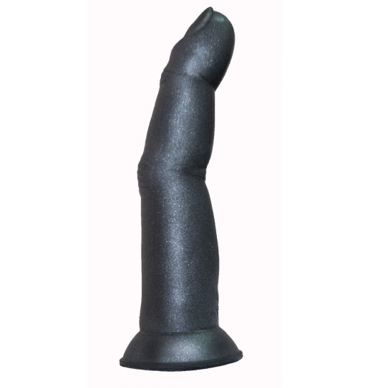 Черный анальный стимулятор в виде пальца на присоске - 15 см.