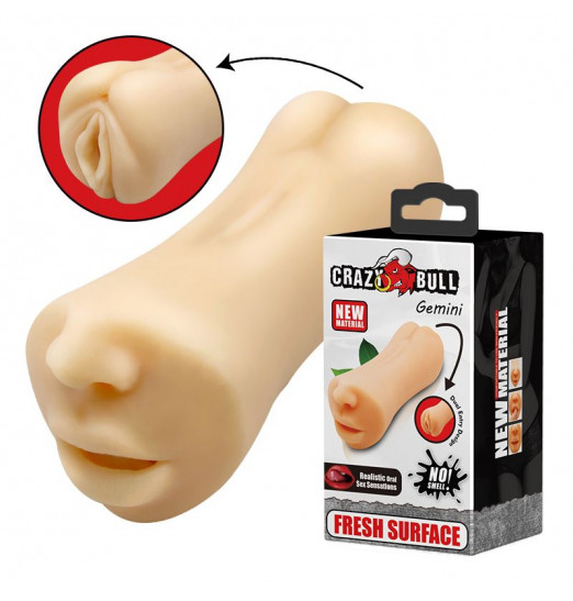 Двусторонний мастурбатор Gemini - ротик и вагина