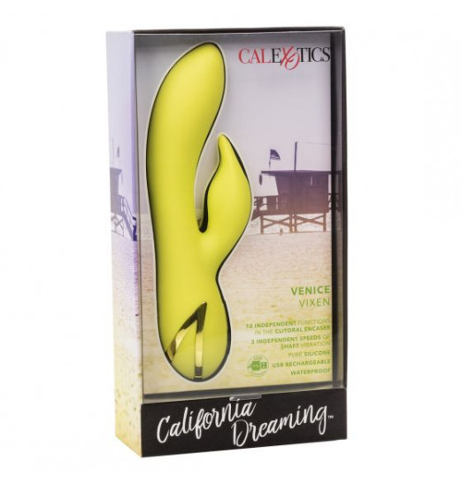 Желтый вибратор-кролик Venice Vixen