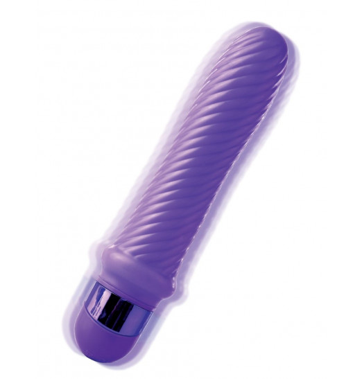 Фиолетовый ребристый вибромассажер Grape Swirl Vibe - 15,8 см. Фиолетовый ребристый вибромассажер Grape Swirl Vibe - 15,8 см.