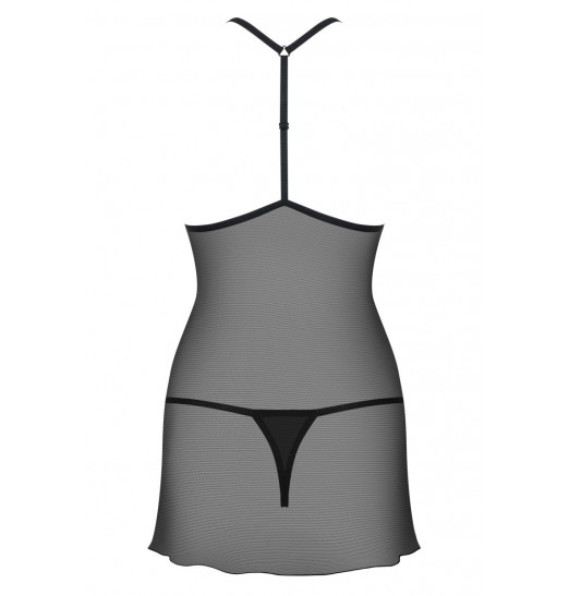 Соблазнительная коротенькая полупрозрачная сорочка со стреп-лентами