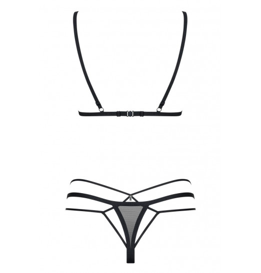 Соблазнительный полупрозрачный комплект белья со стреп-лентами