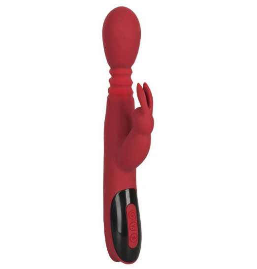 Красный вибромассажер с клиторальным отростком Rabbit Vibrator - 26,5 см. Красный вибромассажер с клиторальным отростком Rabbit Vibrator - 26,5 см.