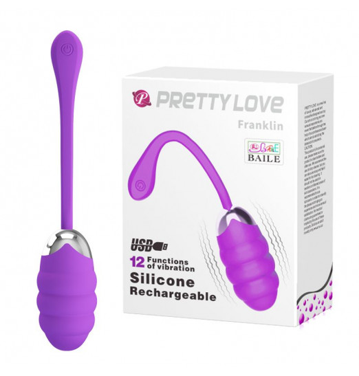 Фиолетовое перезаряжаемое виброяйцо Franklin