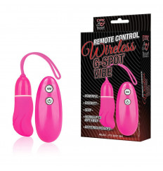 Розовый силиконовый стимулятор для G-точки с пультом ДУ