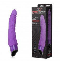 Фиолетовый анальный вибратор с 7 режимами вибрации - 17,5 см.