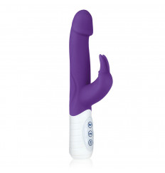 Фиолетовый вибратор с крупной головкой JUMPING BULLETS - 21 см. Фиолетовый вибратор с крупной головкой JUMPING BULLETS - 21 см.