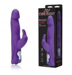 Фиолетовый силиконовый вибратор JUMPING BULLETS с 3 моторами - 22 см.