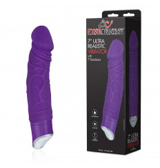 Фиолетовый реалистичный вибратор с 7 режимами - 16 см.