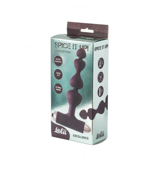 Бордовая анальная вибропробка-елочка New Edition Excellence - 15 см.