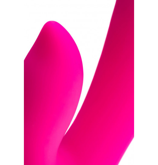 Розовый силиконовый вибратор с клиторальным стимулятором LIA - 19 см.