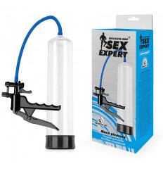 Прозрачная вакуумная помпа Sex Expert с ручным насосом