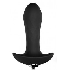 Черный анальный вибромассажер с круглым кончиком