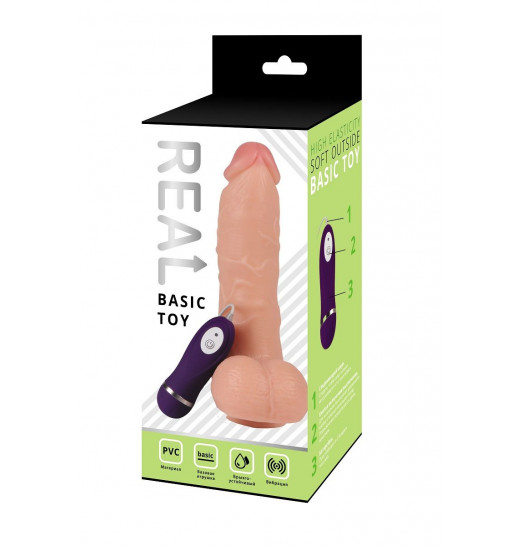 Реалистичный вибратор REAL с пультом управления - 21 см. Реалистичный вибратор REAL с пультом управления - 21 см.