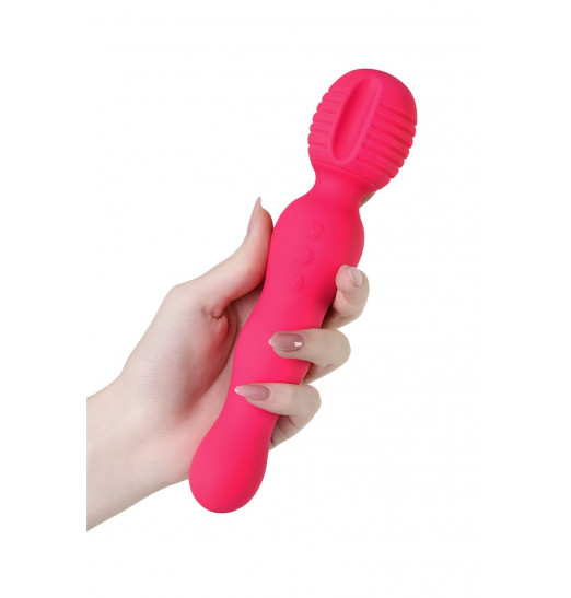 Розовый двусторонний вибратор с подогревом All-In - 21 см. Розовый двусторонний вибратор с подогревом All-In - 21 см.