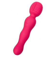 Розовый двусторонний вибратор с подогревом All-In - 21 см.