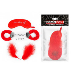 Набор красных БДСМ-аксессуаров из 4 предметов