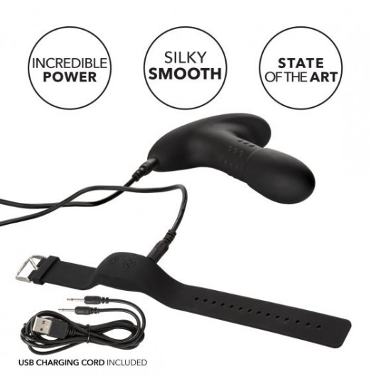 Черный массажер простаты с браслетом-пультом Eclipse Wristband Remote Beaded Probe - 12,75 см. Черный массажер простаты с браслетом-пультом Eclipse Wristband Remote Beaded Probe - 12,75 см.