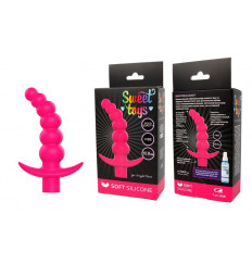 Розовая вибрирующая анальная елочка Sweet Toys - 10,8 см.