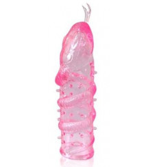 Закрытая рельефная насадка Crystal sleeve snakes в виде змеи с усиками - 14 см.